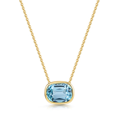 Aya 18ct Yellow Gold Sky Blue Topaz Pendant simple Pursuit