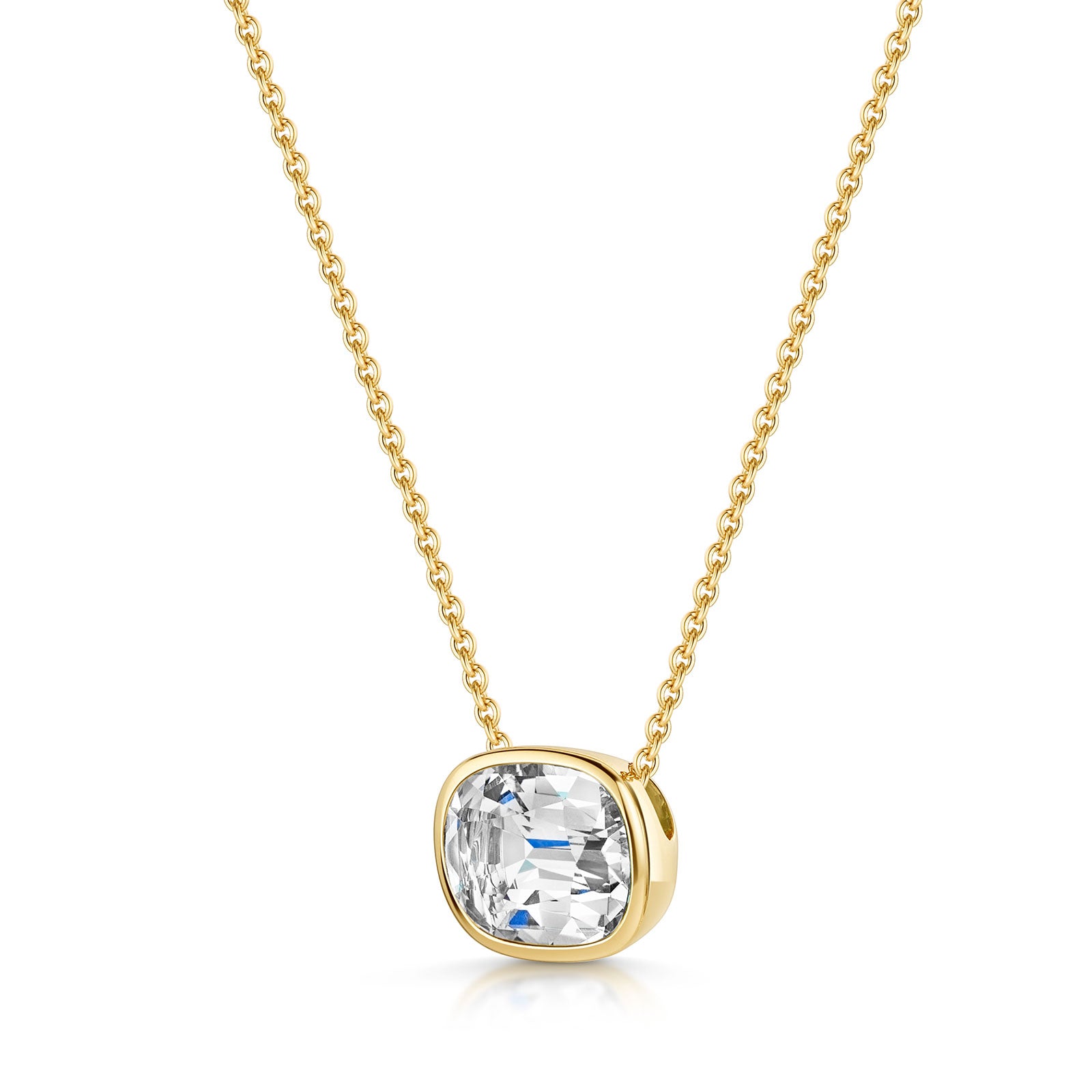 Aya 18ct Yellow Gold White Quartz Pendant simple Pursuit