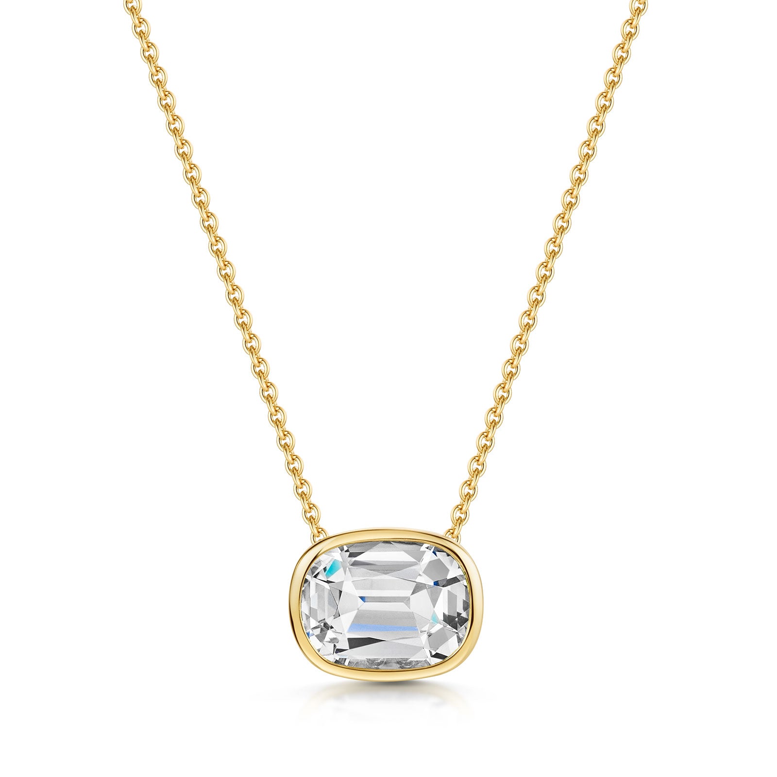 Aya 18ct Yellow Gold White Quartz Pendant simple Pursuit