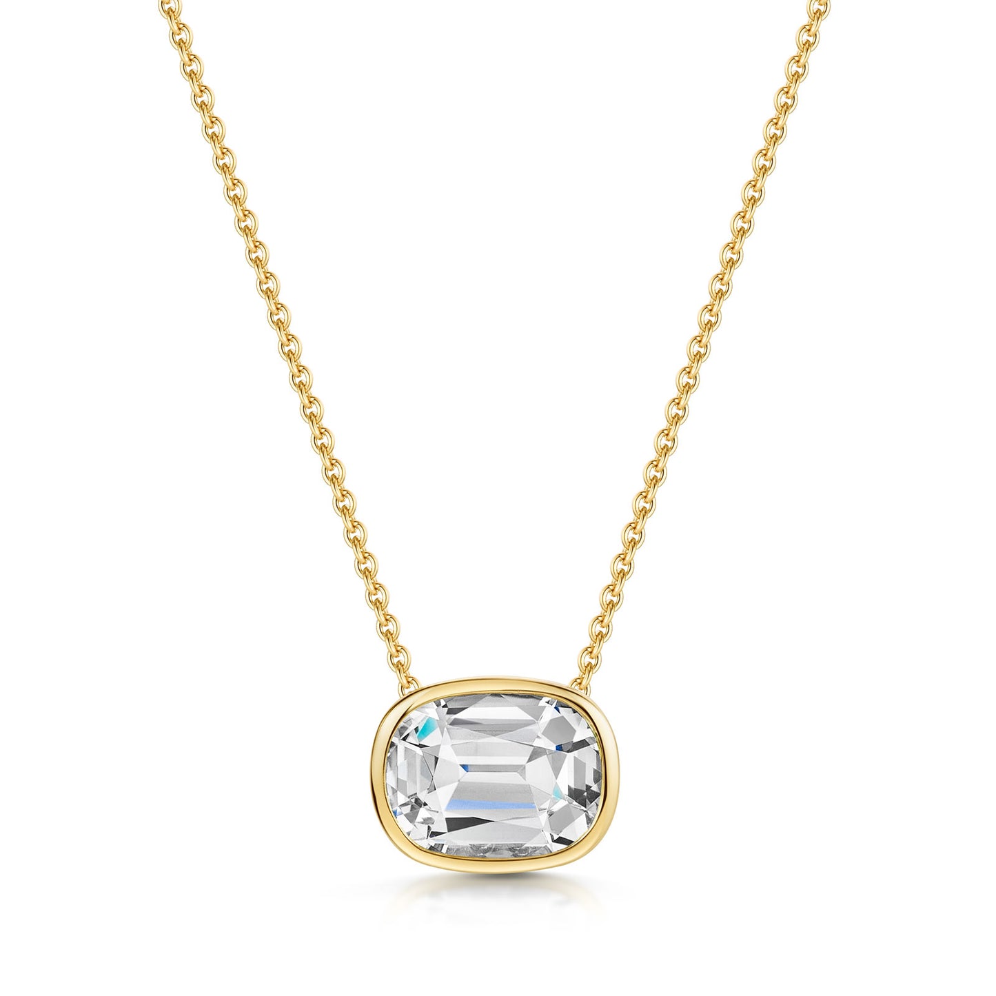 Aya 18ct Yellow Gold White Quartz Pendant simple Pursuit