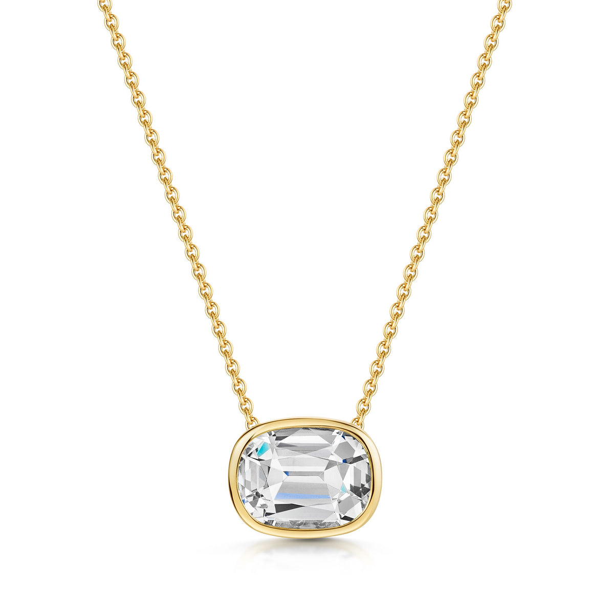 Aya 18ct Yellow Gold White Quartz Pendant Necklace simple Pursuit