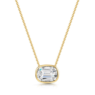 Aya 18ct Yellow Gold White Quartz Pendant Necklace simple Pursuit