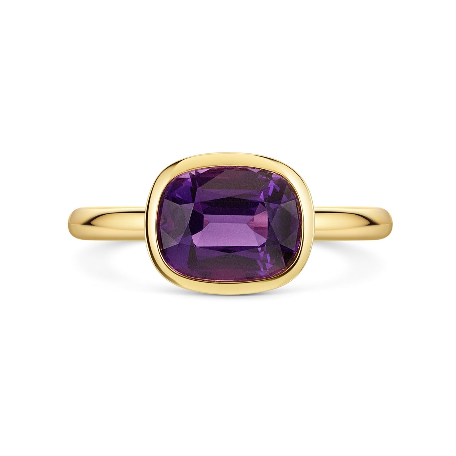 Aya 18ct Yellow Gold Amethyst Ring simple Pursuit