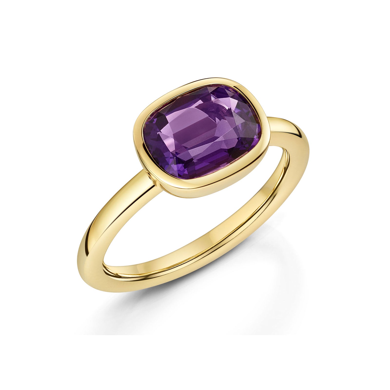 Aya 18ct Yellow Gold Amethyst Ring simple Pursuit