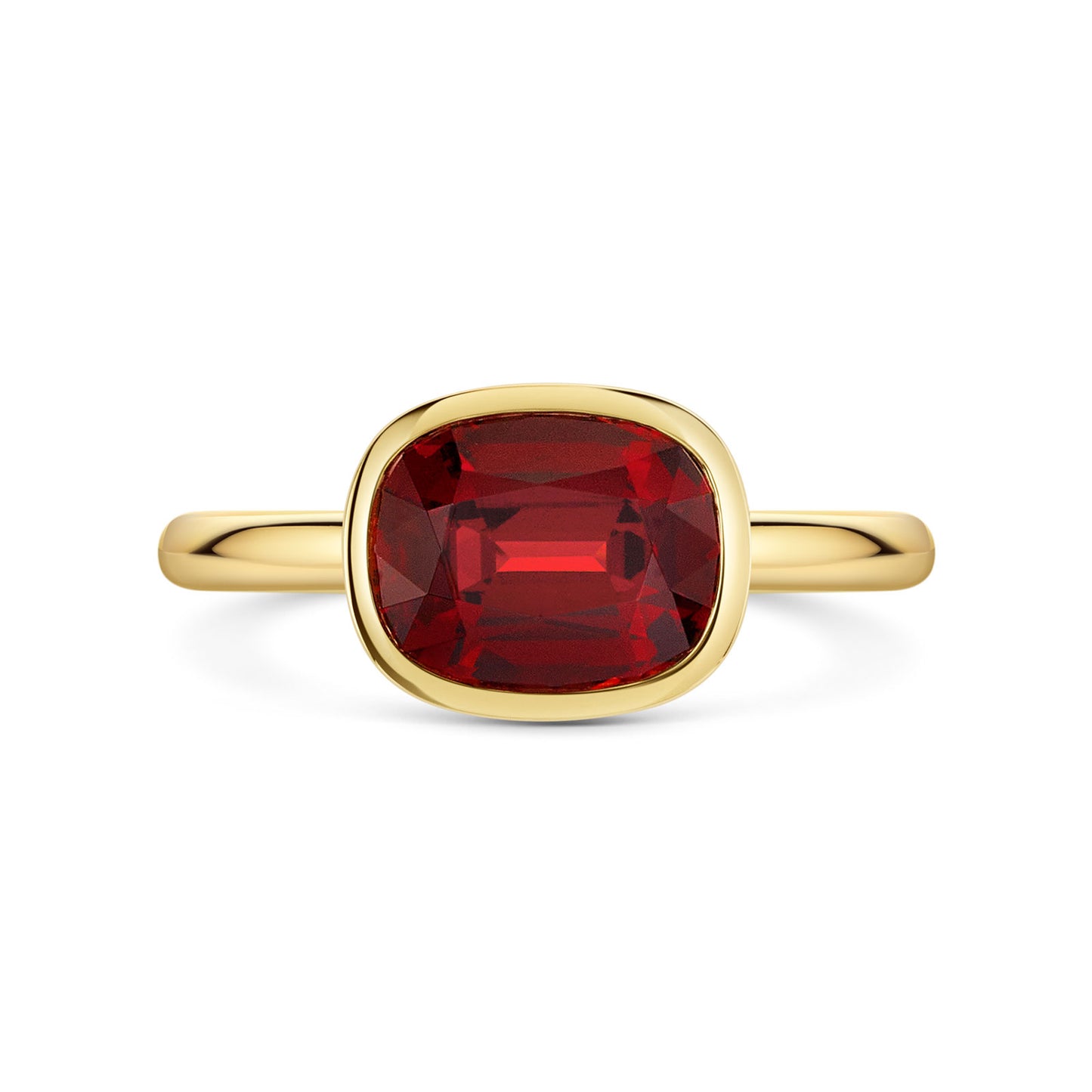 Aya 18ct Yellow Gold Garnet Ring simple Pursuit