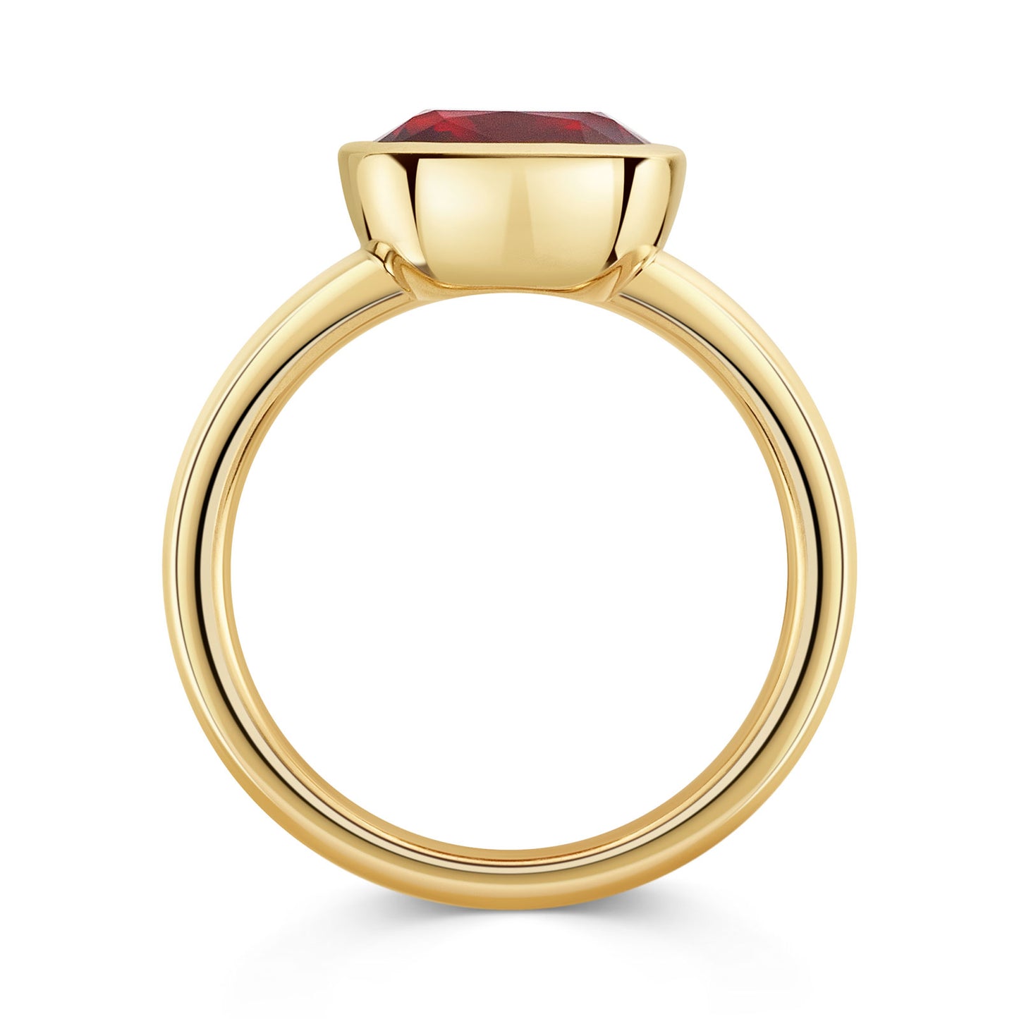 Aya 18ct Yellow Gold Garnet Ring simple Pursuit