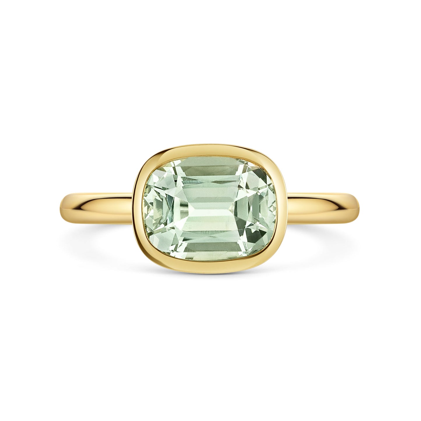 Aya 18ct Yellow Gold Green Amethyst Ring simple Pursuit