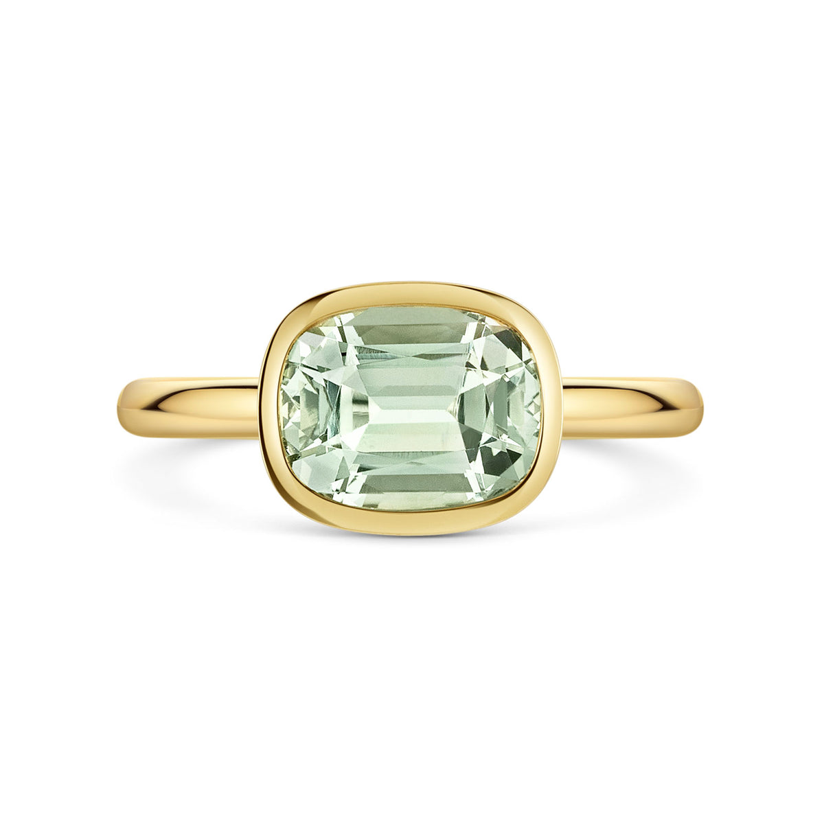 Aya 18ct Yellow Gold Green Amethyst Ring simple Pursuit