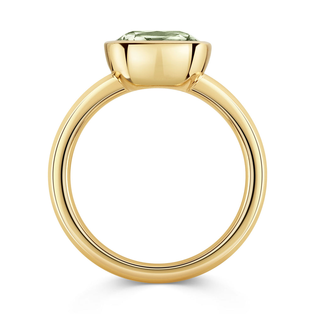 Aya 18ct Yellow Gold Green Amethyst Ring simple Pursuit