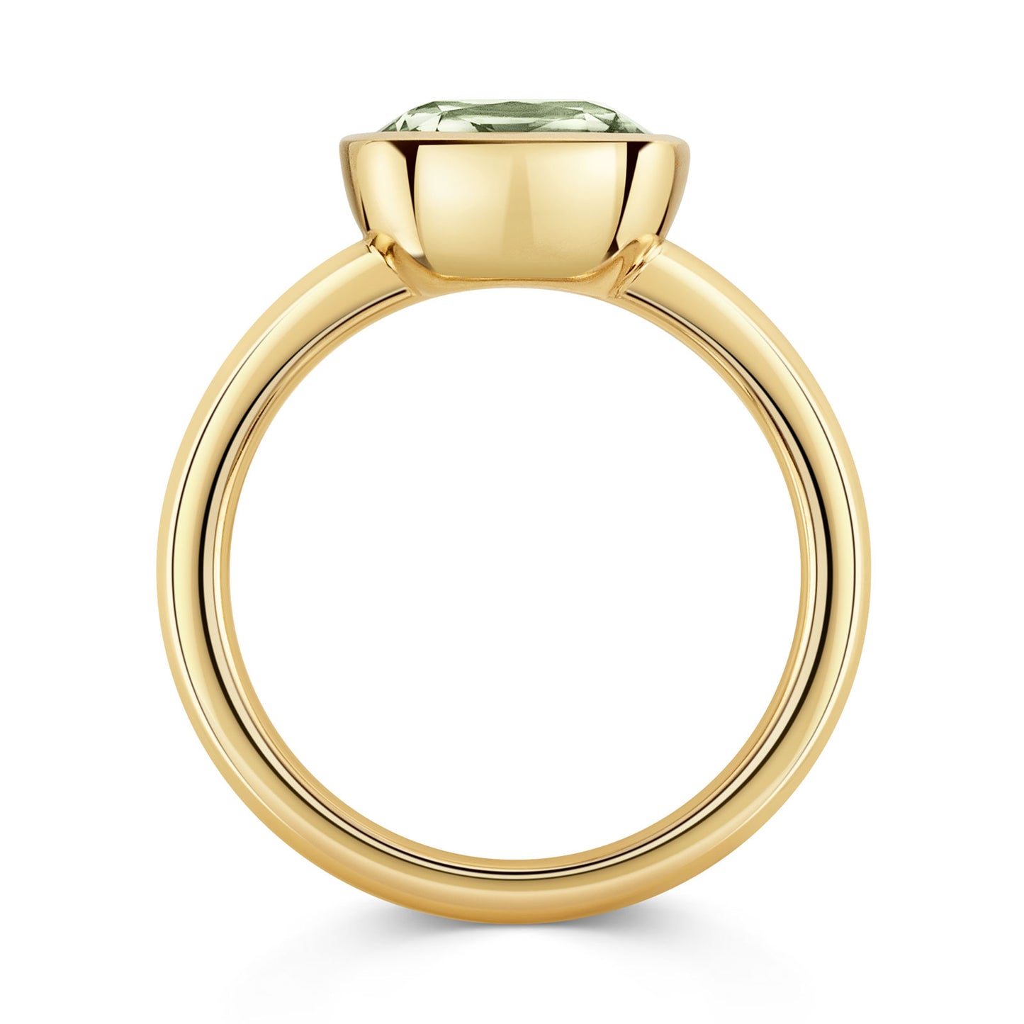 Aya 18ct Yellow Gold Green Amethyst Ring simple Pursuit