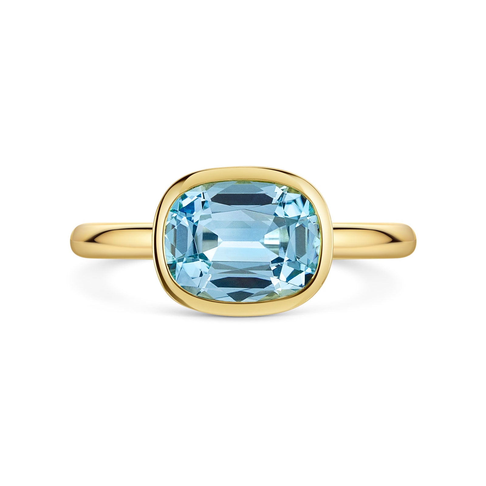 Aya 18ct Yellow Gold Sky Blue Topaz Ring simple Pursuit