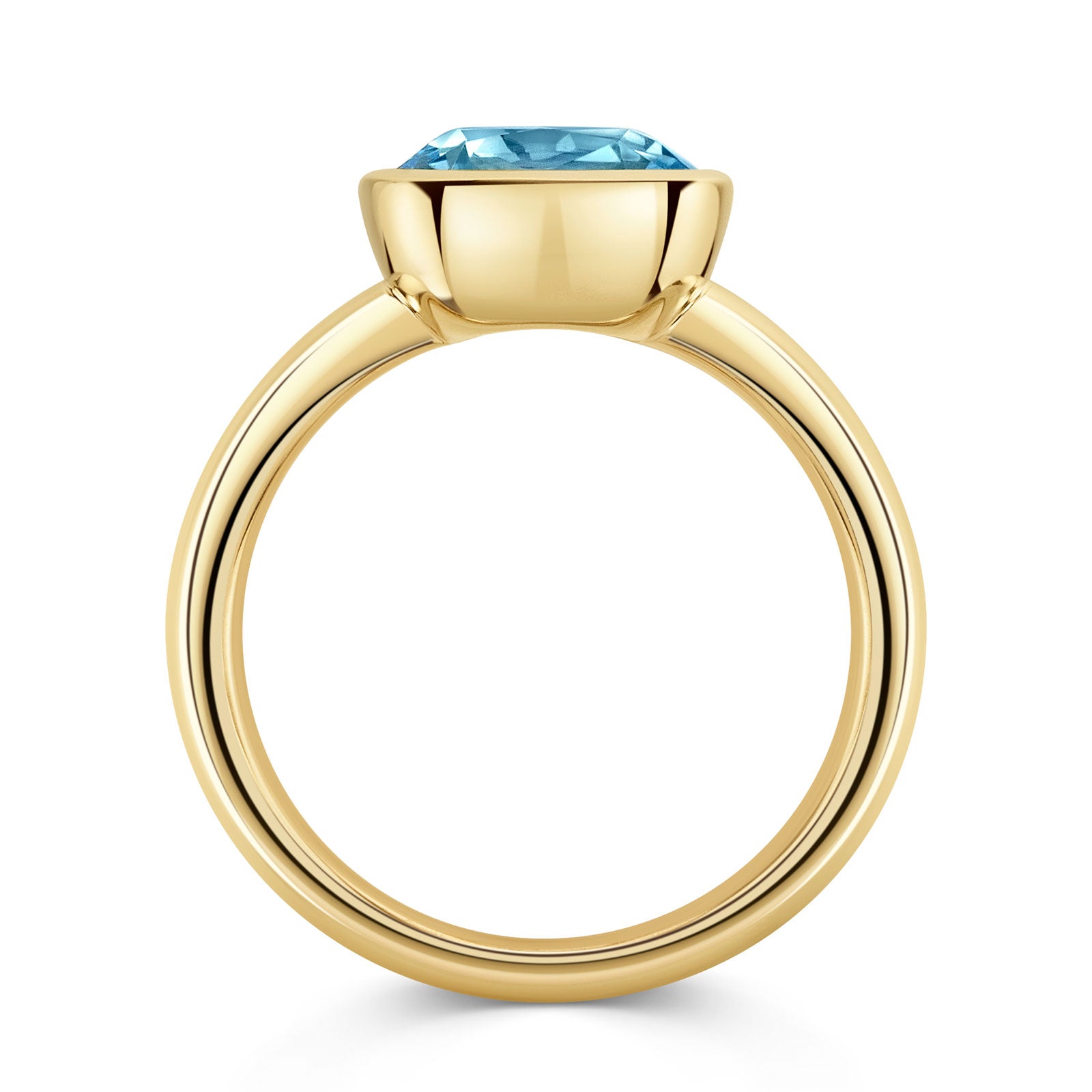 Aya 18ct Yellow Gold Sky Blue Topaz Ring simple Pursuit