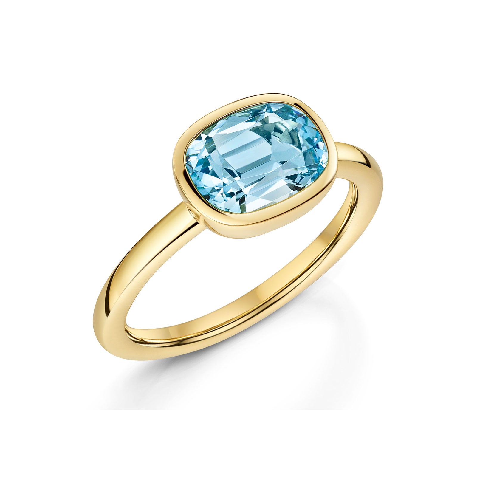 Aya 18ct Yellow Gold Sky Blue Topaz Ring simple Pursuit