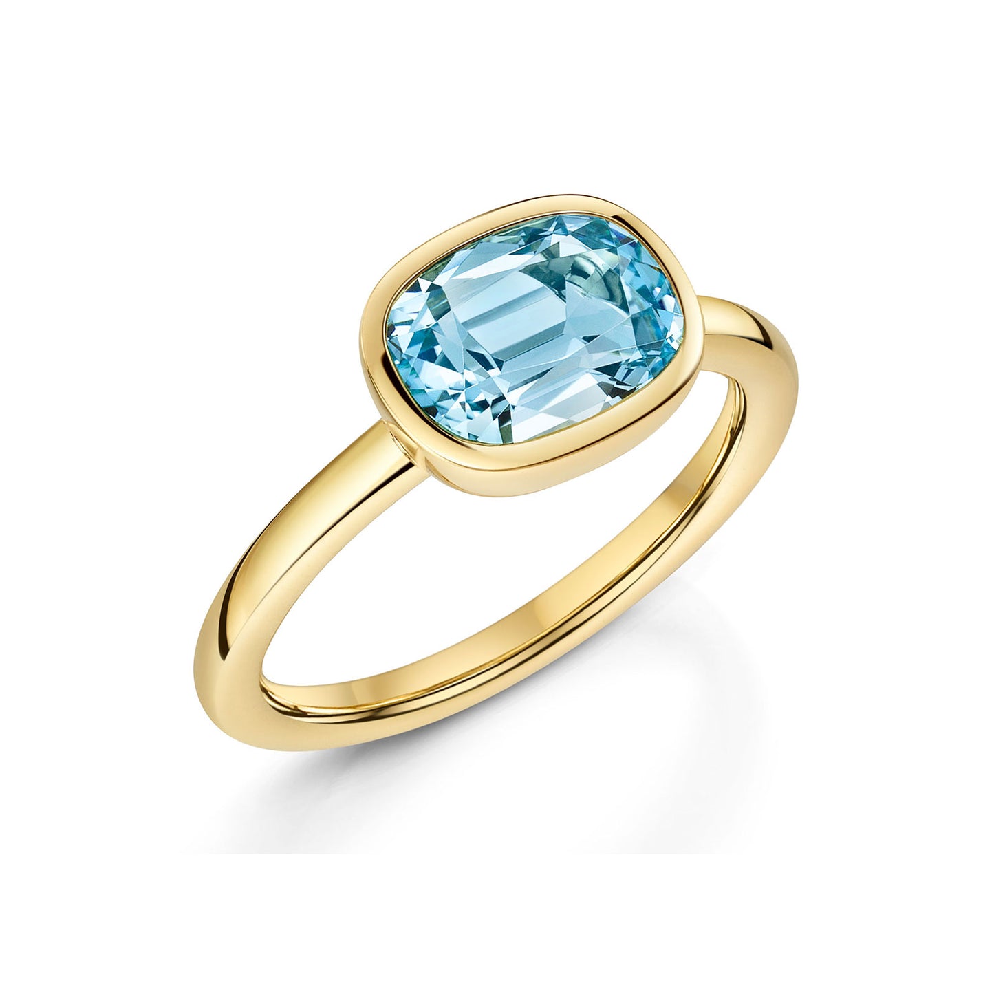 Aya 18ct Yellow Gold Sky Blue Topaz Ring simple Pursuit