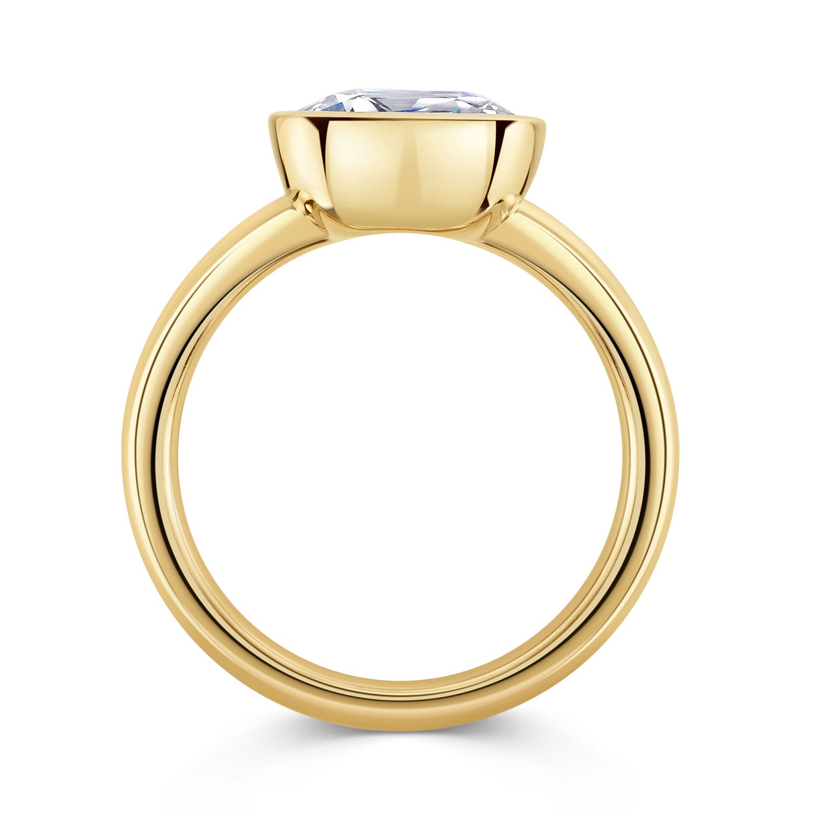 Aya 18ct Yellow Gold White Quartz Ring simple Pursuit