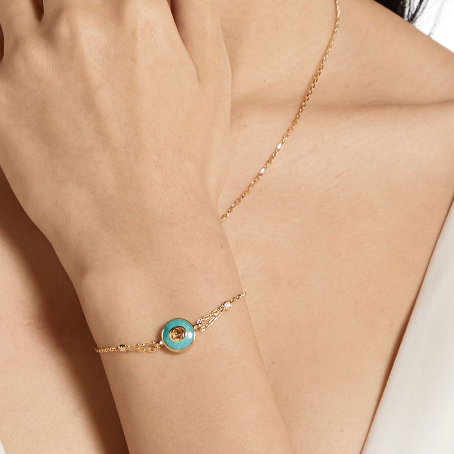Gucci Interlocking 18ct Yellow Gold Chain Bracelet variant Pursuit