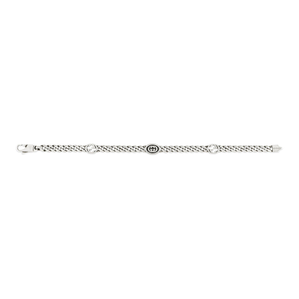 Gucci Interlocking Silver Gourmette Chain Bracelet variant Pursuit