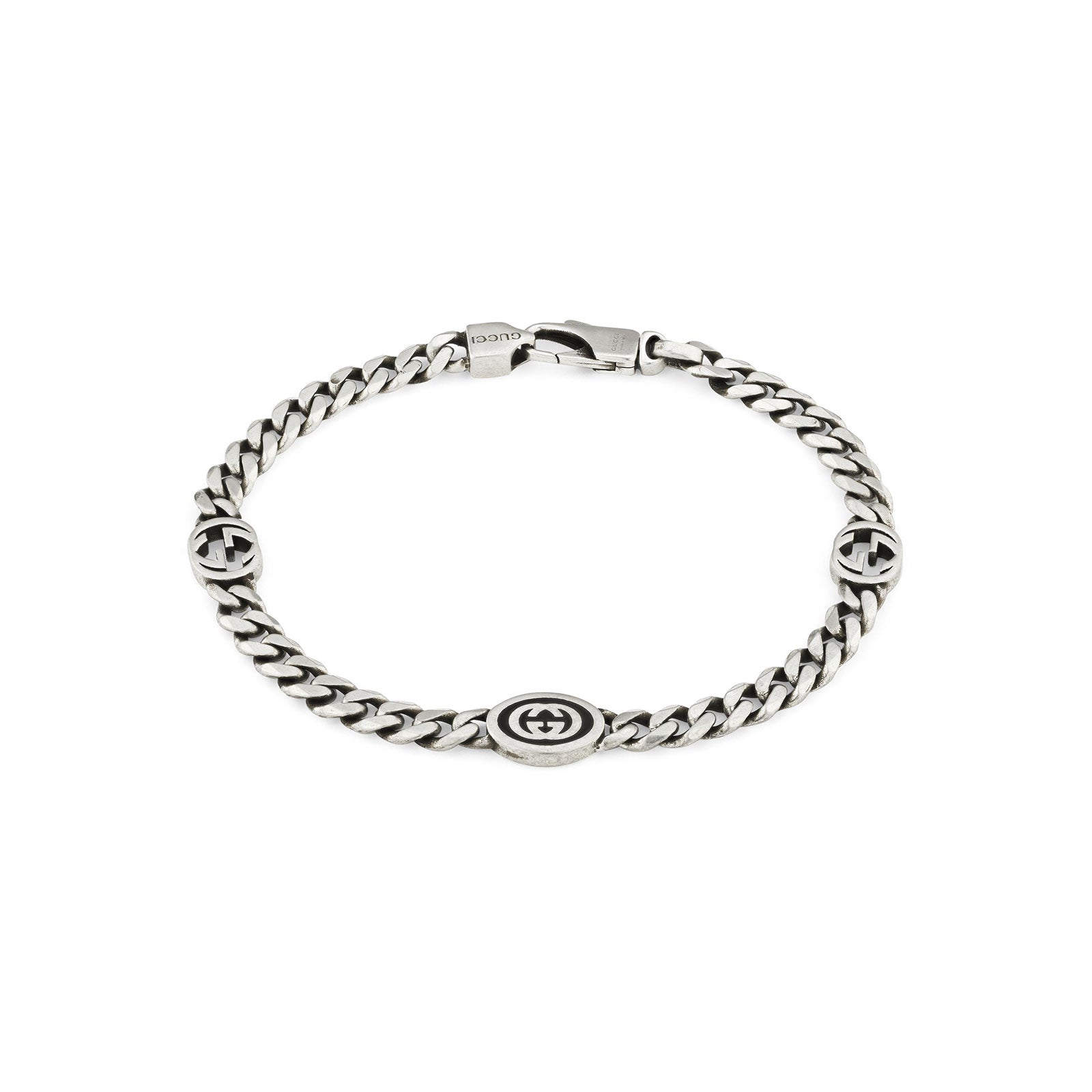 Gucci Interlocking Silver Gourmette Chain Bracelet variant Pursuit