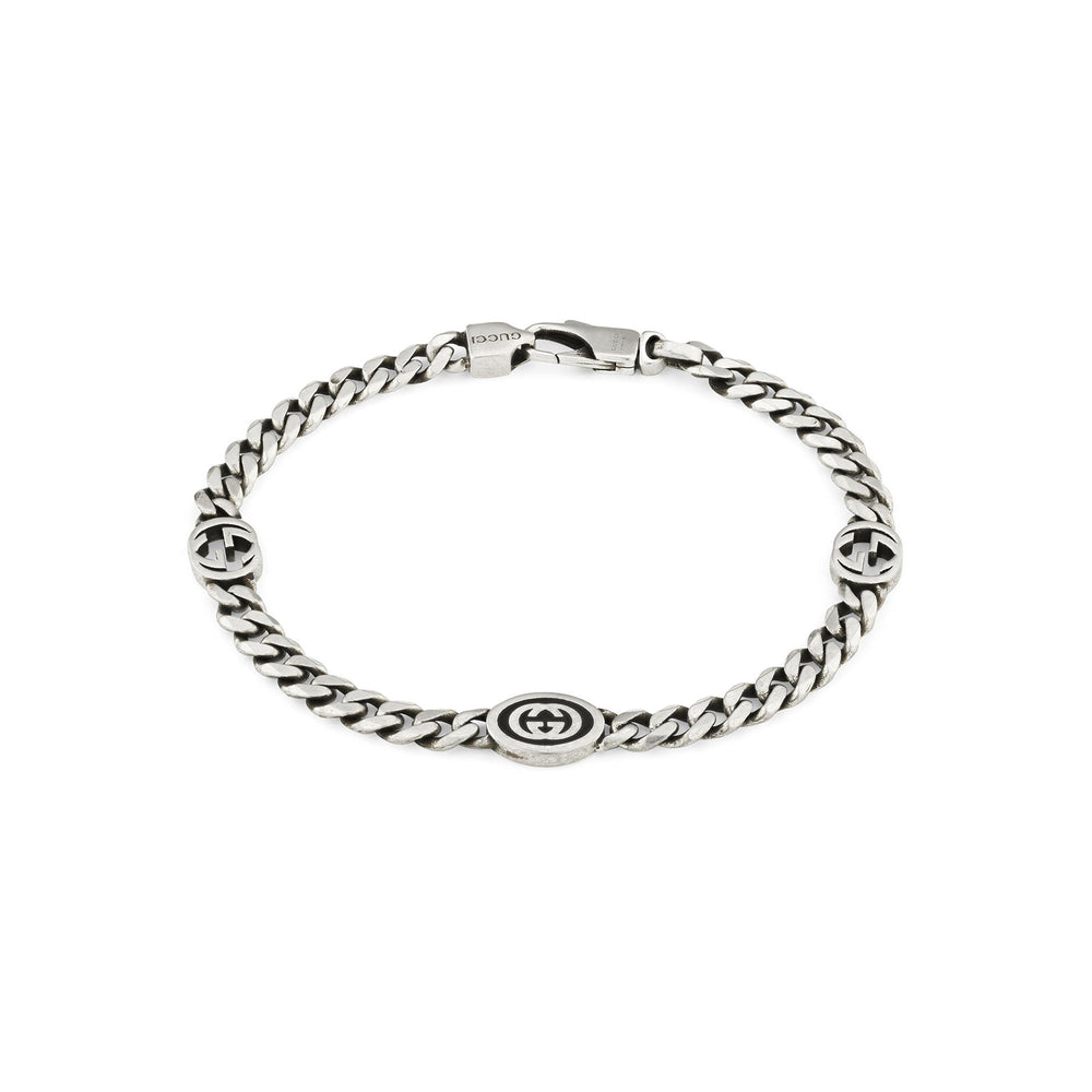 Gucci Interlocking Silver Gourmette Chain Bracelet variant Pursuit