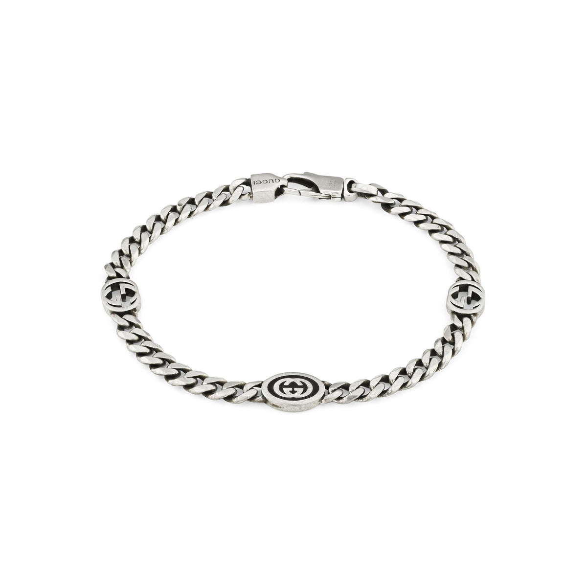 Gucci Interlocking Silver Gourmette Chain Bracelet variant Pursuit