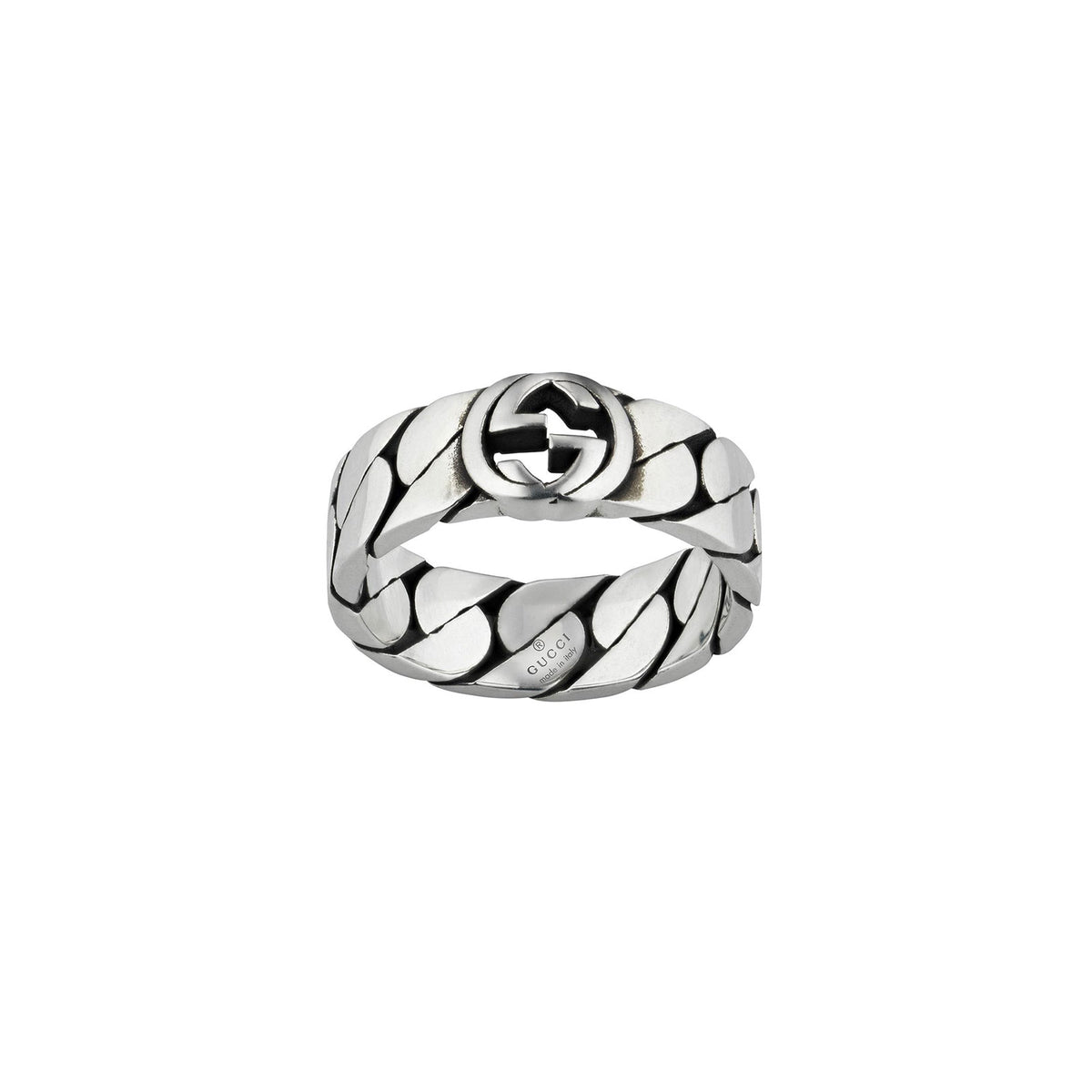 Gucci Interlocking Wide Silver Ring variant Pursuit