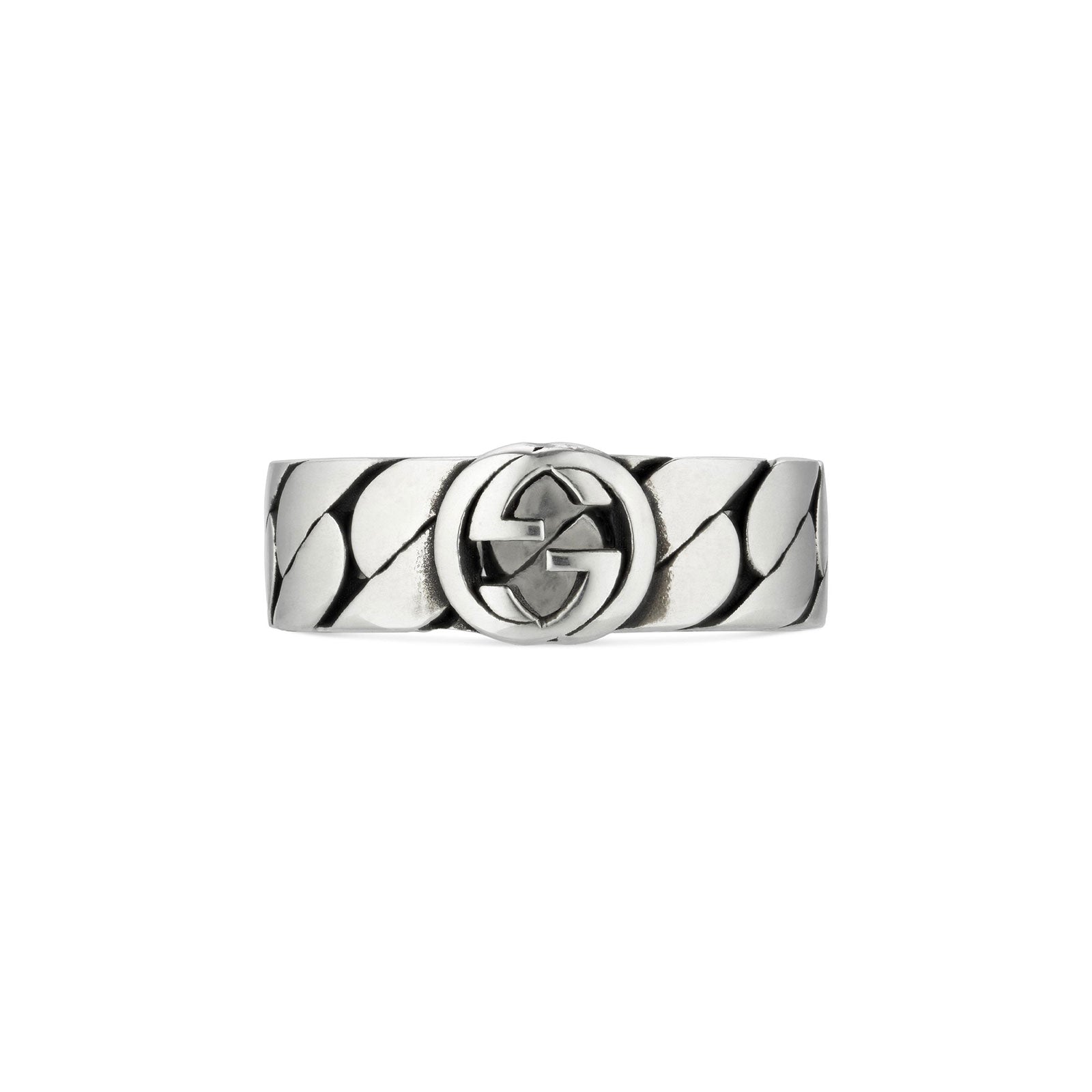 Gucci Interlocking Wide Silver Ring variant Pursuit