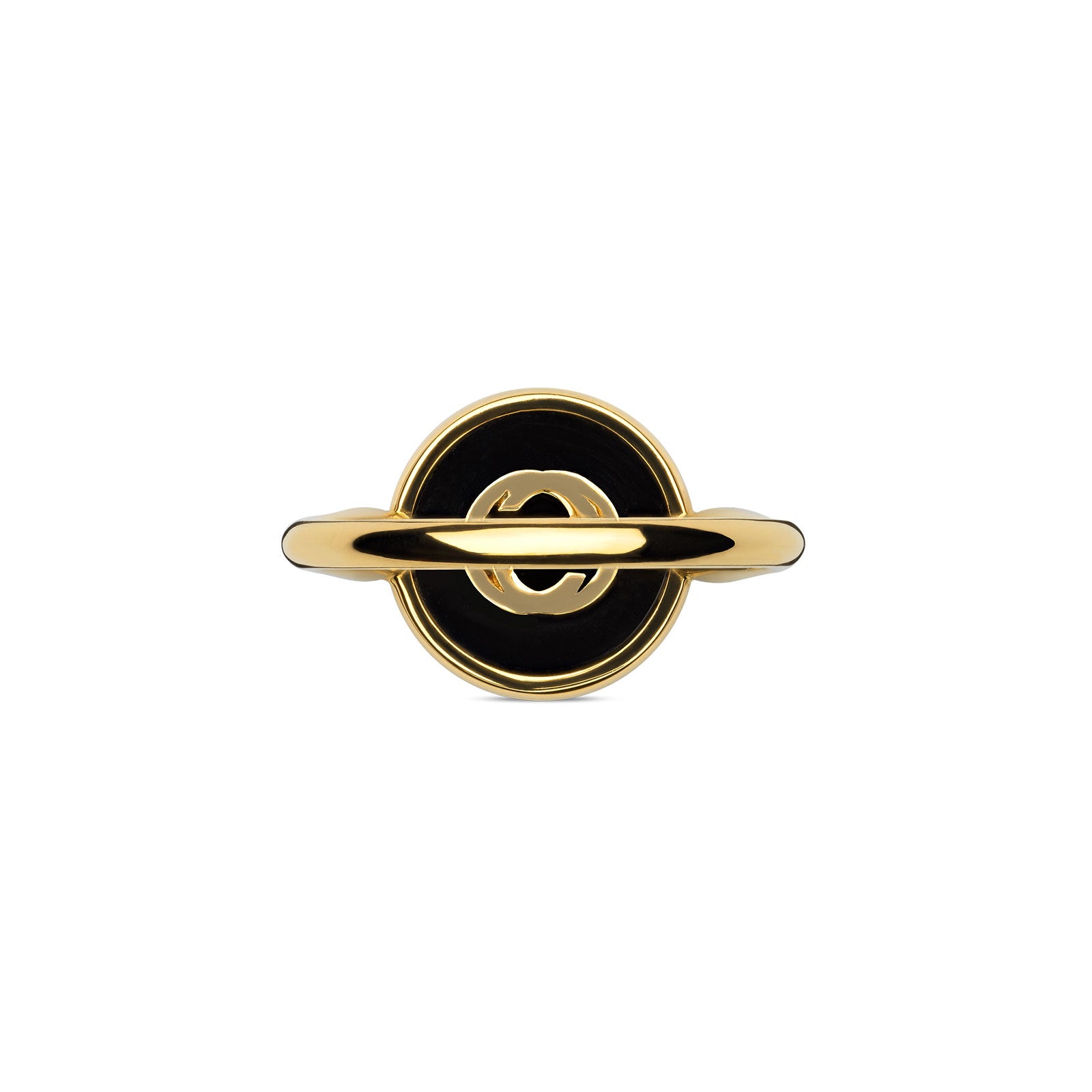 Gucci Interlocking 18ct Yellow Gold Onyx & Diamond Ring variant Pursuit