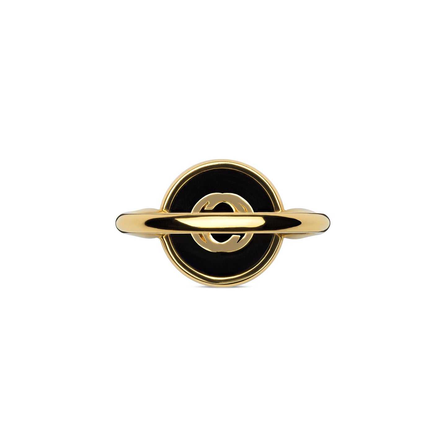 Gucci Interlocking 18ct Yellow Gold Onyx & Diamond Ring variant Pursuit