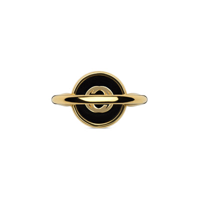 Gucci Interlocking 18ct Yellow Gold Onyx & Diamond Ring variant Pursuit