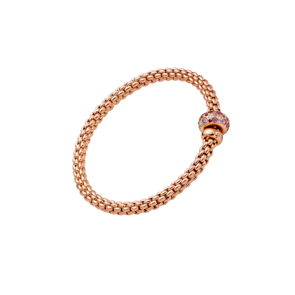 Solo Flex'It 18ct Rose Gold Pink Sapphire & Diamond Bracelet variant Pursuit
