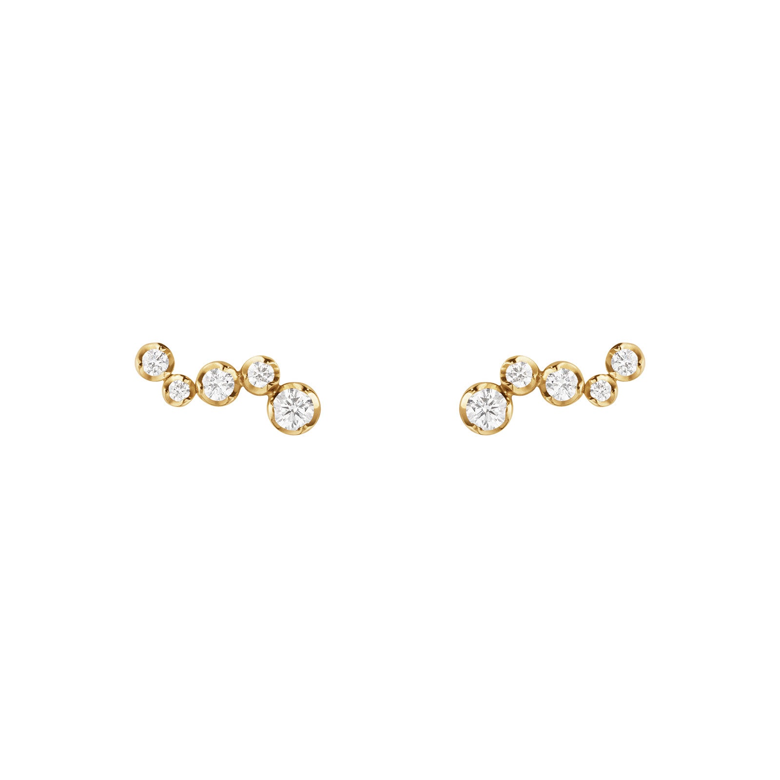 Signature Diamond 18ct Yellow Gold Ear Studs simple Pursuit
