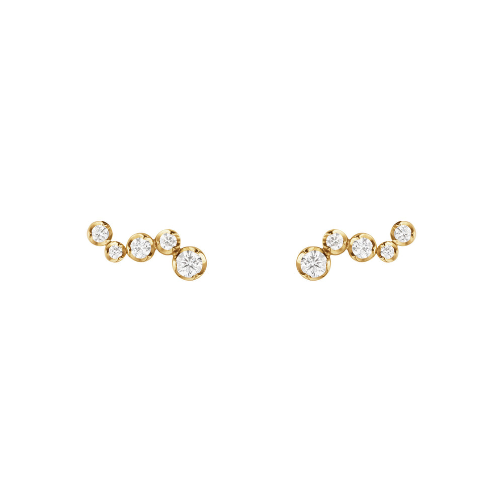 Signature Diamond 18ct Yellow Gold Ear Studs simple Pursuit