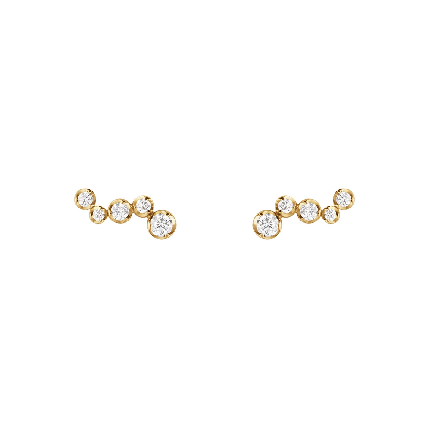 Signature Diamond 18ct Yellow Gold Ear Studs simple Pursuit