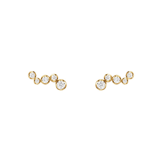 Signature Diamond 18ct Yellow Gold Ear Studs simple Pursuit