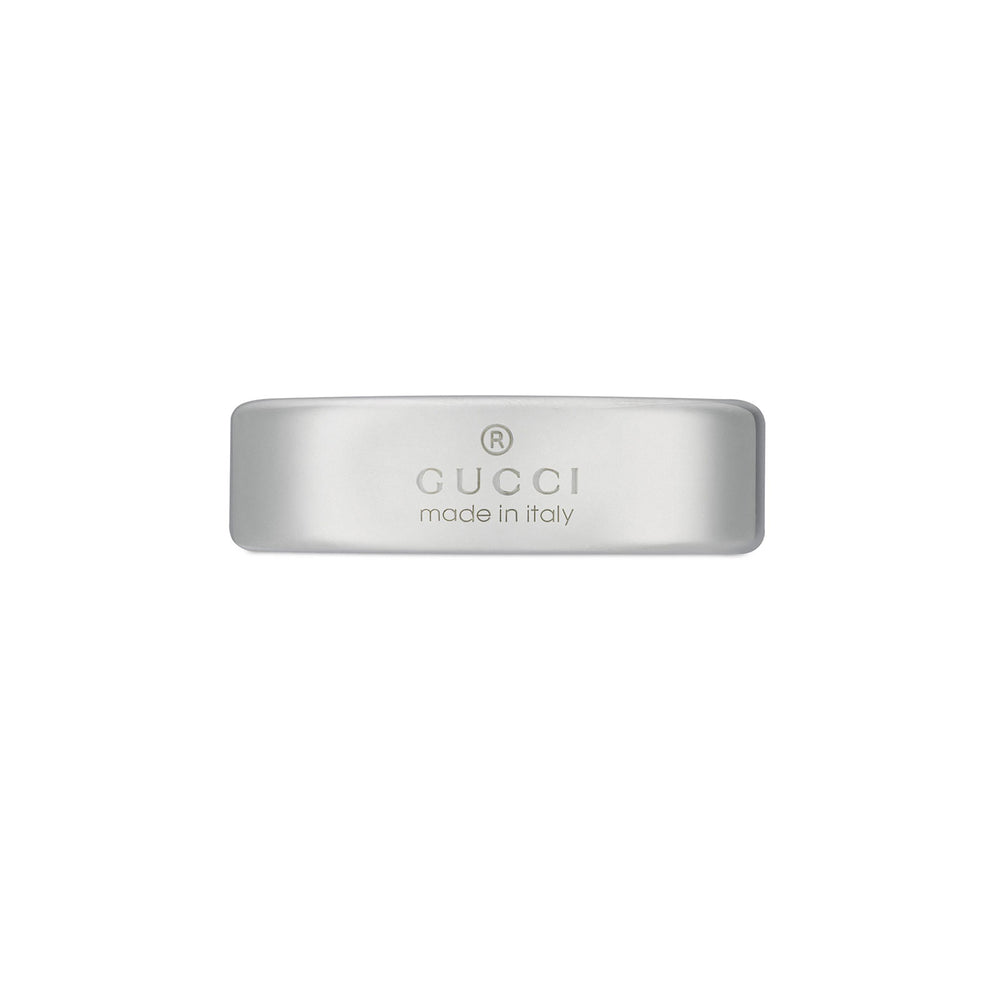 Gucci Tag Diagonal Interlocking G Silver Ring 6mm variant Pursuit
