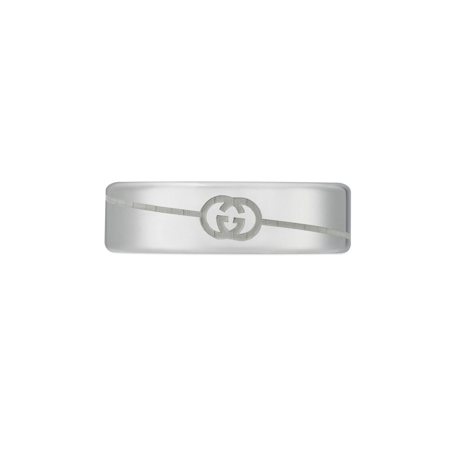 Gucci Tag Diagonal Interlocking G Silver Ring 6mm variant Pursuit