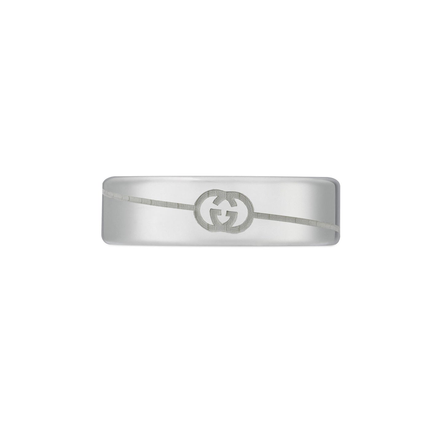 Gucci Tag Diagonal Interlocking G Silver Ring 6mm variant Pursuit
