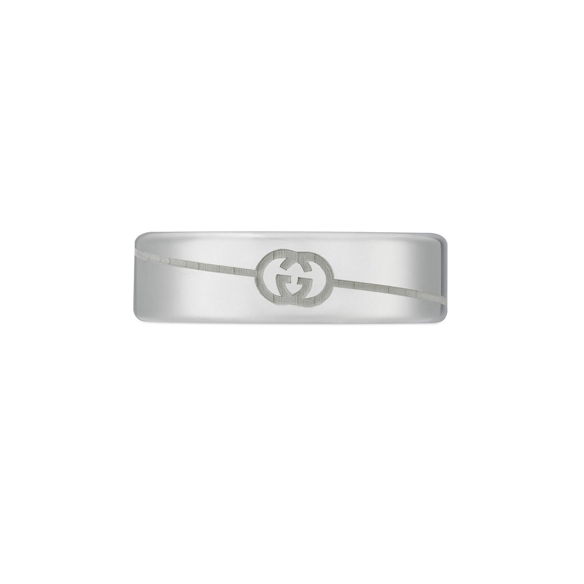Gucci Tag Diagonal Interlocking G Silver Ring 6mm variant Pursuit
