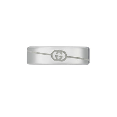 Gucci Tag Diagonal Interlocking G Silver Ring 6mm variant Pursuit