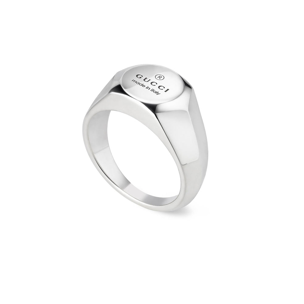 Gucci Trademark Silver Hexagonal Thin Ring variant Pursuit