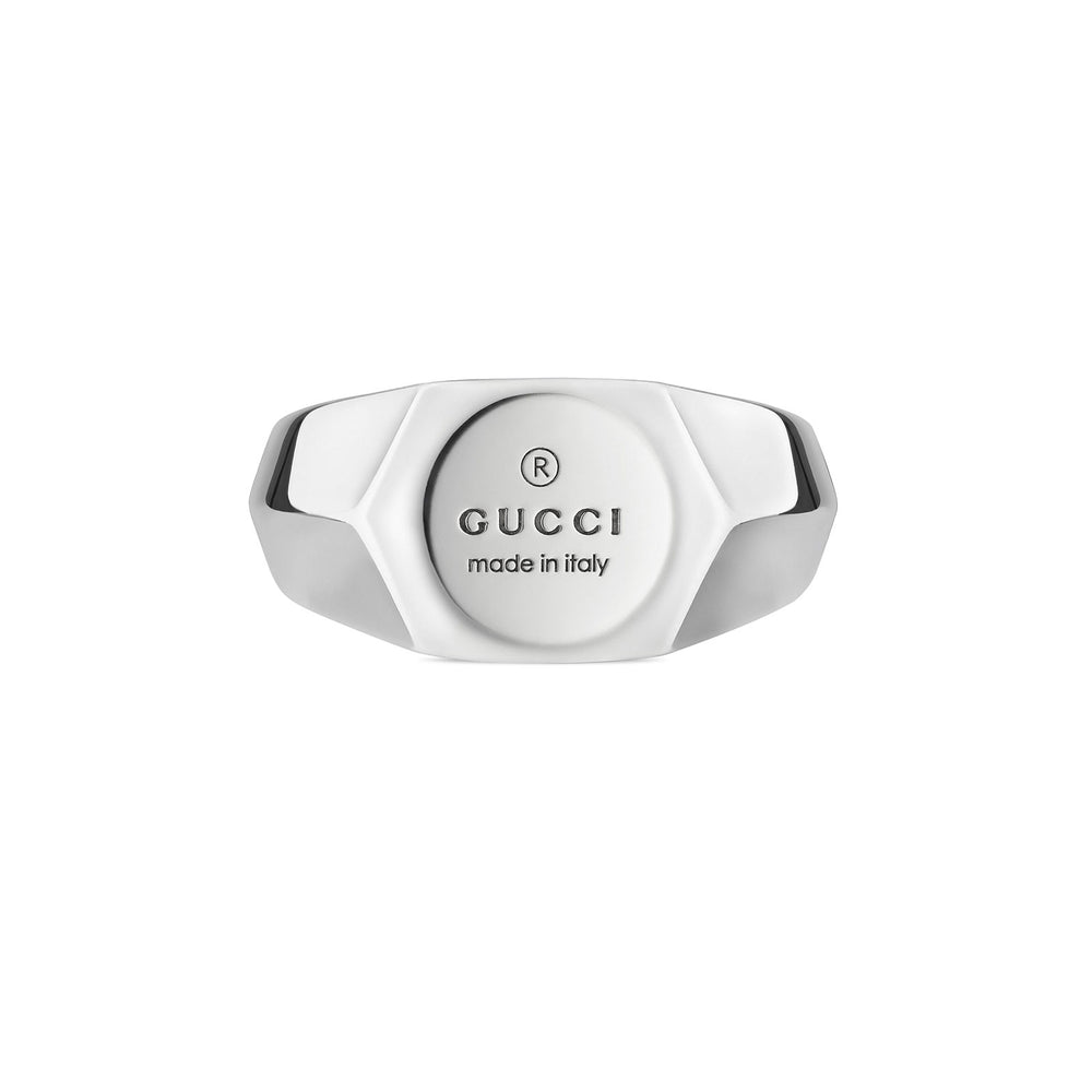 Gucci Trademark Silver Hexagonal Thin Ring variant Pursuit