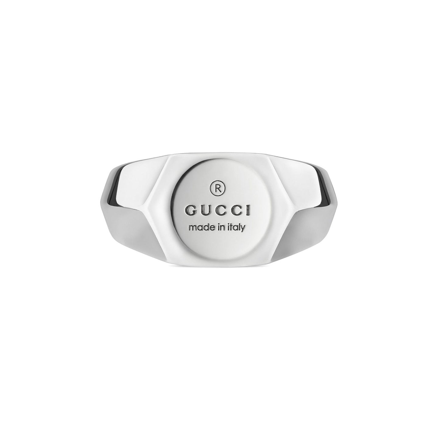 Gucci Trademark Silver Hexagonal Thin Ring variant Pursuit