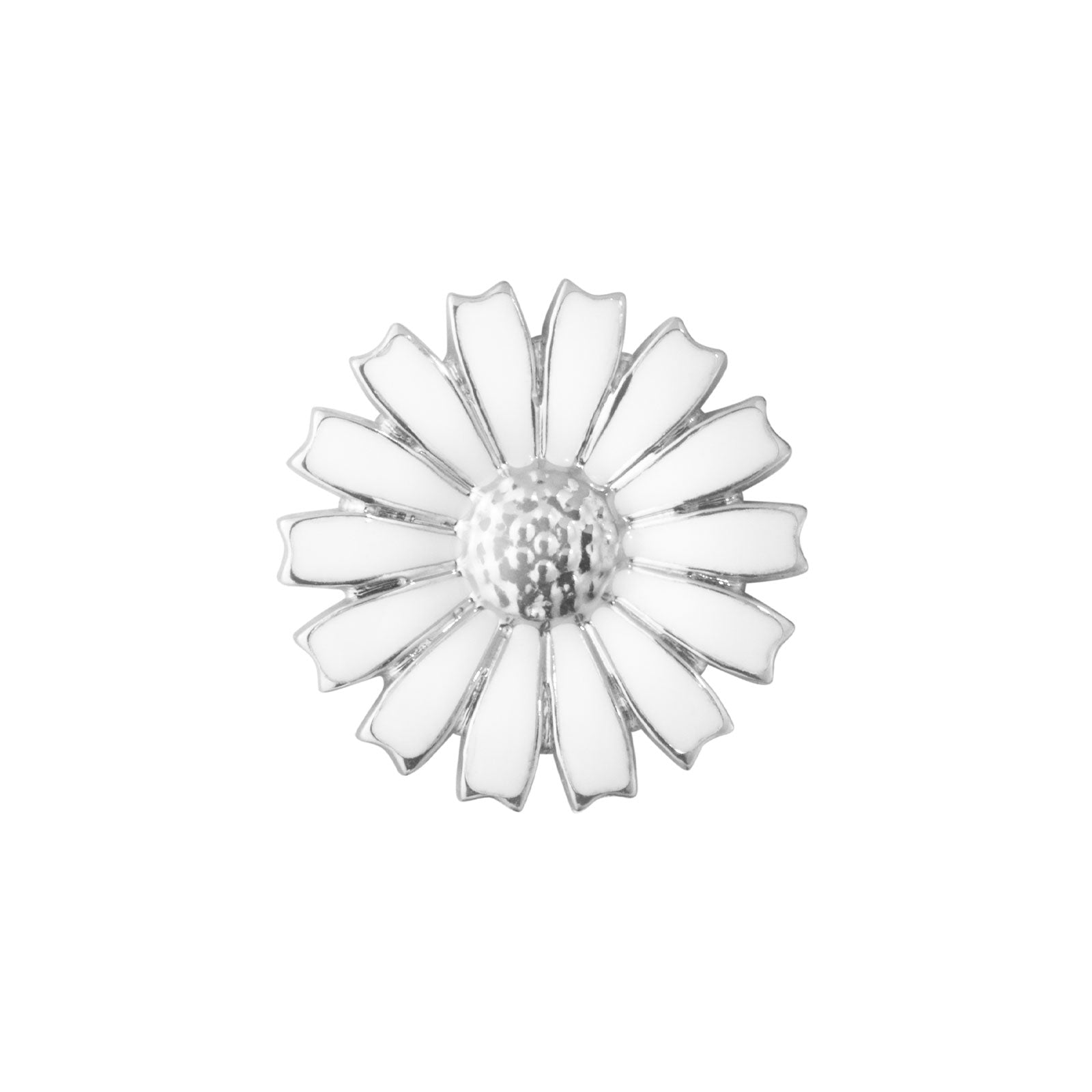 Daisy Silver & White Enamel Stud Earrings simple Pursuit