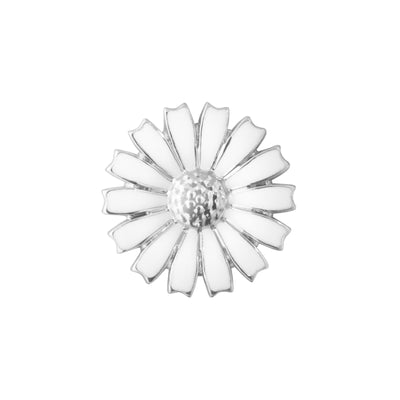 Daisy Silver & White Enamel Stud Earrings simple Pursuit