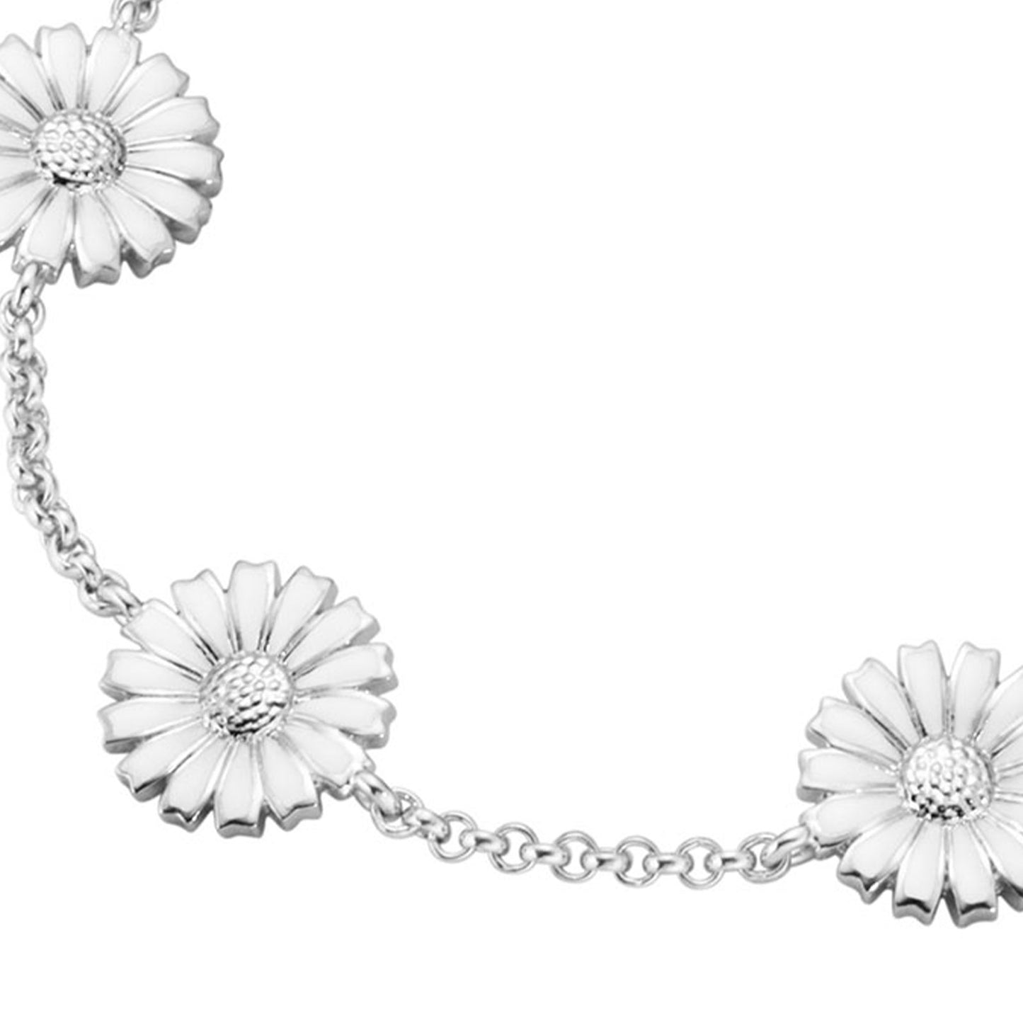 Daisy Silver & White Enamel Bracelet simple Pursuit