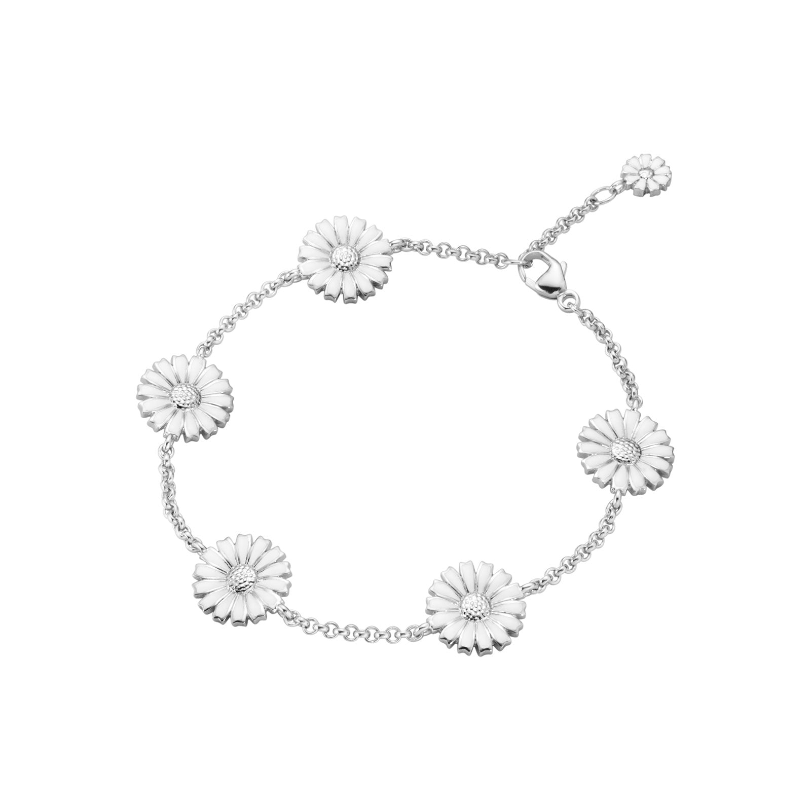 Daisy Silver & White Enamel Bracelet simple Pursuit