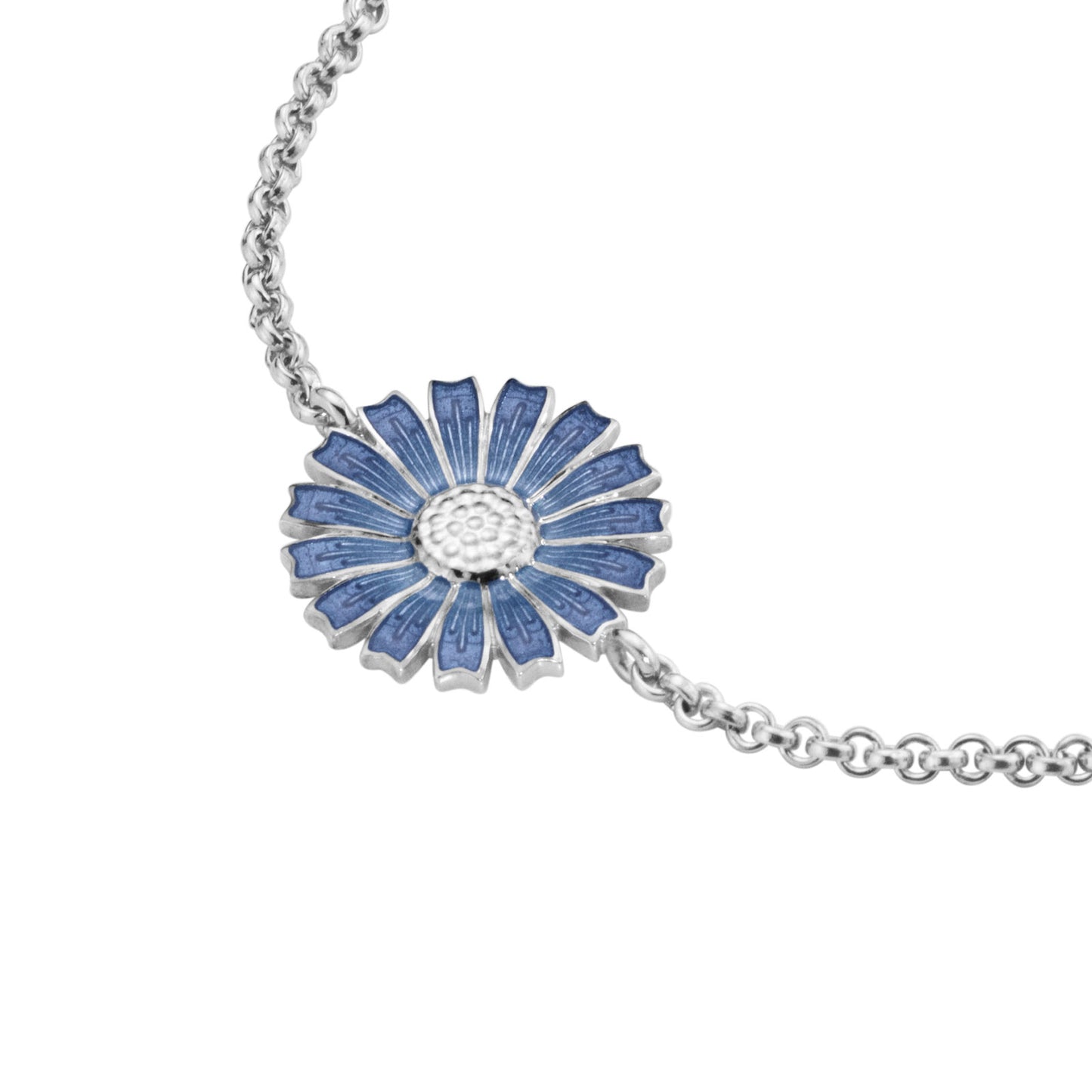 Daisy Silver & Blue Enamel Bracelet simple Pursuit