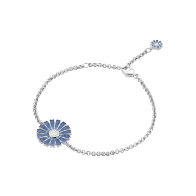 Daisy Silver & Blue Enamel Bracelet simple Pursuit