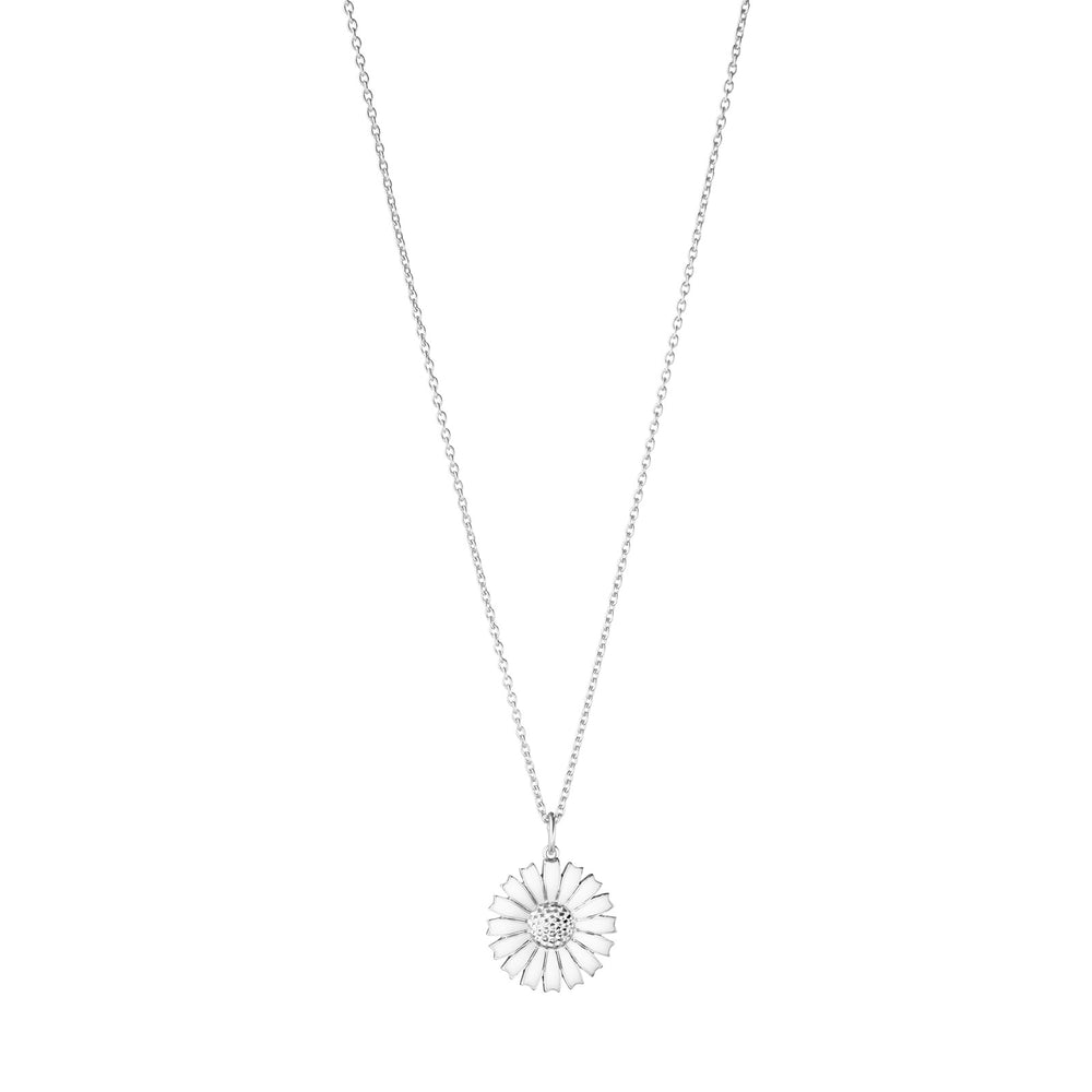 Daisy Silver & White Enamel Necklace simple Pursuit