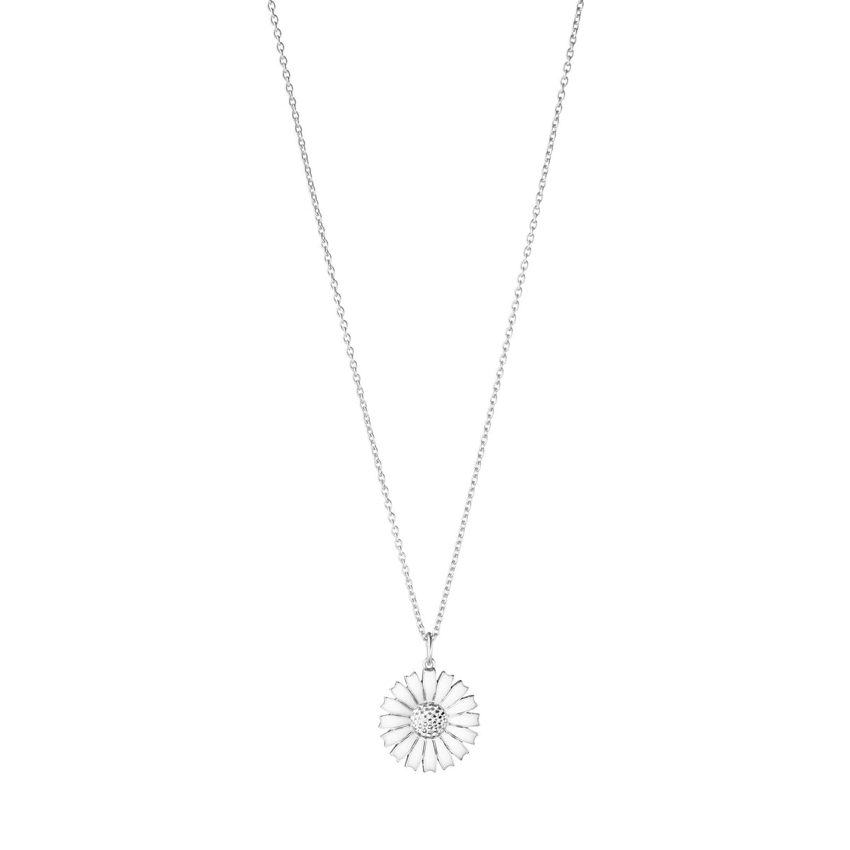 Daisy Silver & White Enamel Necklace simple Pursuit